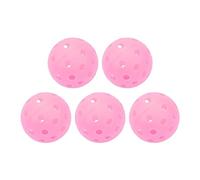 Boules de Pickleball de 5pcs 40 Trous Luminous 74 mm Sports Pickleball pour Cour en Plein air (Rose)