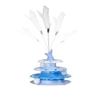 Boules de piste de chat, jouets interactifs en plumes de chat | plate-forme rotative automatique avec teaser en plumes, tour de balle de rouleau de jouet interactif pour chasser l'exercice