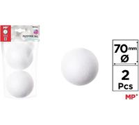 Boules de polystyrène pour la décoration 70mm 2pcs