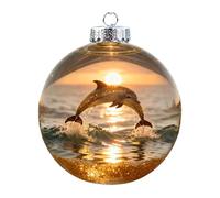 Boules De Sapin De Noël - 3D Mignon Décorations De Fête - Boules De Noël en Forme De Tortue, Dauphin, Oiseau - pour Fête Mur Fenêtre Porte Étagère Chambre Salon Bureau Jardin Terrasse Porche