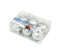 Boules de sapin de Noël - DISNEY-Frozen II - Lot de 6 - Diamètre 8cm - Plastique - Effet neige