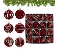 Boules de sapin de Noël floquées et incassables | Ensemble de décorations de Noël pour couronne, porte, fenêtre, fête, magasin