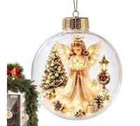 Boules de sapin de Noël lumineuses à piles - Décoration de chambre Père | Boules de Noël décorations de sapin de Noël pour la maison, la ferme, le bureau, l'école, la cheminée, la bibliothèque
