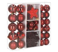 Boules de sapin de Noël pendentifs ensemble de 40 pièces décorations de Noël pour centre de table incassables bordeaux et
