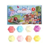 Boules de sel de bain, avec un jouet de dés surprise à l'intérieur, 8 pièces, bombes de bain pour, coffret cadeau de boules à bulles colorées, avec formule hydratante au sel de mer, po
