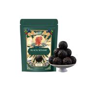 Boules de sésame noir pur | Graines de sésame noir sélectionnées et miel | le support nourrit les cheveux et les rend plus épais,1Pcs