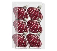 Boules de velours de Noël - Collection de 6 pinces avec accouchement, design fil habile, finition brillante brillante