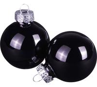 Boules de verre noires pour décoration de Noël Mini Ø3cm 22pcs