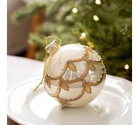 Boules de verre transparentes pour décoration d'arbre et de table, décorations de Noël conçues pour une utilisation sûre autour des enfants et des animaux domestiques avec aspect élégant (style C)