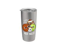 Boules de viande amusantes, jeu de mots Gobelet isotherme en acier inoxydable double paroi