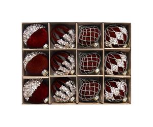 Boules décoratives de Noël, 12 pièces, art moderne en strass, boules décoratives pour sapin de Noël, pour maison, salon, intérieur, extérieur, fenêtre, table, mariage, fête, etc