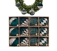 Boules décoratives de Noël - 12 pièces multicolores d'art moderne avec strass, colorées pour Noël - pour maison, salon, mur, fenêtre, table, intérieur, vacances, mariage, fête