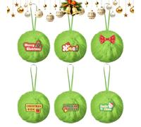Boules décoratives en peluche pour sapin de Noël | 6,1 cm - Décoration de Noël douce à suspendre pour extérieur, guirlande de table, jardin, cheminée, escalier, arbre, porche, allée, rampe