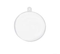 Boules décoratives en plastique transparent avec insert photo à faire soi-même, boules de Noël réutilisables à suspendre pour décoration de fête (12 cm)
