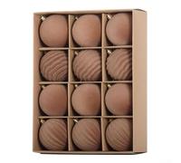 Boules décoratives en velours pour sapin de Noël à faire soi-même - Boule à suspendre avec visage floqué texturé - 6 cm - 8 cm - Café rouge et vert (café 6 cm)