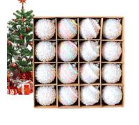 Boules décoratives pour sapin de Noël - 16 pièces de décoration d'arbres en mousse à suspendre - Ornements festifs colorés pour porche de seuils de patio de mariage et de fêtes