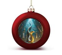 Boules décoratives pour sapin de Noël - Cobra doré en pyramide égyptienne incassable, boule décorative à suspendre pour maison de ferme, cheminée, décoration de fête de vacances