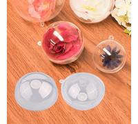 Boules décoratives transparentes en PET de 9 cm pour travaux manuels | Capuchon amovible, facile à remplir avec des paillettes ou des plumes, parfait pour les projets de bricolage
