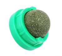 Boules d'herbe à chat comestibles de 3 cm à fixation murale pour la santé dentaire et la mastication - Jouet Silvervine rotatif à 360 degrés pour chatons d'intérieur Vert