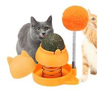 Boules d'herbe à chat pour chats,Bulles d'herbe à chat rotatives saines qui collent au mur - Boules à lécher pour chat pour nettoyer les dents de chat et les friandises murales de chat