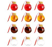 Boules D'ornement À Remplir - 12 Pièces De Décorations De Noël Transparentes, Boules À Remplir avec Couvercle | pour La Maison, Le Salon, L'école, Le Centre Commercial, Le Mariage, l'anniversaire, La
