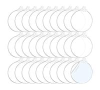 Boules en Acrylique Vierges, 3 Pouces Transparent Rond Acrylique Suspendu Décoration d'arbre de Noël Boule d'ornement DIY Vierge avec Ruban Rouge 30 pièces, Vierges