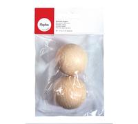 Rayher Boules en bois brut non percées Ø50mm activités artisanales 2pcs, 6252800