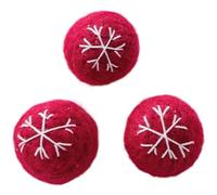 Boules en feutre de polyester doux pour décoration de sapin de Noël 3 cm (flocon de neige rouge/3 g)