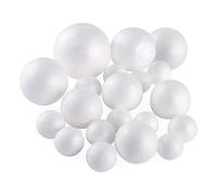 Boules en Mousse Boules d'Artisanat en Polystyrène | Polystyrène Blanc Mousse Artisanat Décor Rond Noël DIY Art Fête de Pâques Ménage 5 Tailles 20PCS