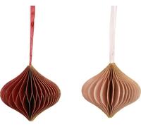 Boules en nid d'abeille Boules en nid d'abeille Oignon Déco Ø8cm Rose vin rouge 4p