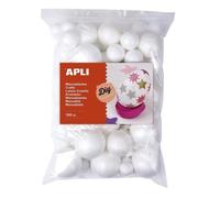Boules en Polystyrène - APLI - 17456 - Sachet de 100 - Diamètres de 1 à 6 cm - Pour enfants