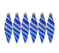 Boules fantaisistes en spirale pour sapin de Noël, décorations amusantes pour toutes les occasions festives (bleu)