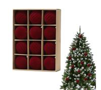 Boules floquées emballées - 3,15 x 3,15 pouces, décorations de Noël, légères | Décoration à suspendre confortable, boules floquées en velours pour chambre à coucher dans un centre commercial
