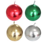 Boules gonflables de Noël, balles de Noël gonflables géantes 4pcs, 15, 8 Ornements balles décorées en PVC