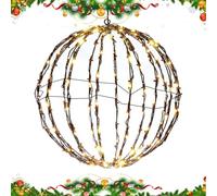 Boules lumineuses LED de Noël, sphères de jardin éclairées - Sphère de lumières de voie | Affichage éclairé par sphère pliable, boules éclairées à cadre élégant pour la décoration des vacances d'Hallo