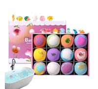Boules Moussantes pour Bain | Lot de 12 Nettoyant Corps Coloré,Jouets Bain Moussant - pour Spa Maison Voyage Hôtel Relaxation