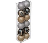 Boules multicolores avec différentes finitions, Ø 4 cm, 12 pièces.