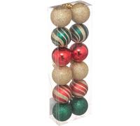 Boules multicolores avec différentes finitions, Ø 4 cm, 12 pièces.