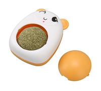 Boules Murales de Catnip, Boule de Catnip Multifonctionnelle à 360 Degrés de Dents Rotatifs de la Poussière Nettoyage Nettoying Plant pour Intérieur (Yellow)