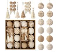 Boules Noël Corde pour jute 22pcs pour déco Sapin Rustique Boules | Texture twine naturelle, style rustique bohème, 22 , pour facile à accrocher, ambiance chaleureuse