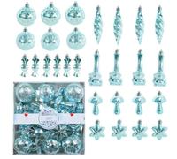 Boules pour Sapin De Noël Boules De Noël Suspendables Électroplaquées | Décorations saisonnières pour boules Pour Intérieur Extérieur Maison Fête Rassemblement Mariage Entrée Cheminée Bleu