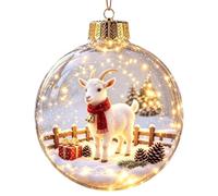 Boules pour Sapin de Noël Boules Décoratives Saisonnières Lumineuses | Ornement Scintillant Histoire de Noël Pour Maison Fermette Bureau École Porche Salon Fenêtre Étagère Cheminée Table Mouton