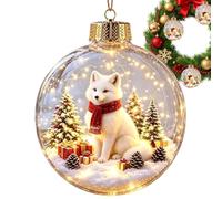 Boules pour Sapin de Noël Boules Festives Décoratives Lumineuses | Ornement Scintillant Histoire de Noël Pour Maison, Appartement, Fermette, Bureau, École, Porche, Festive, Renard