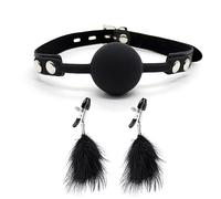 Boules Solides en Silicone GÂ'G + Pinces à Plumes pour Jouer dans la Chambre à Coucher !