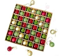Boules Suspensives Noël 3cm pour mini Pailletées Set de 49 Minimaliste | Plastique moulé par soufflage Finition électrolytique Pour décorations d'arbres et espaces restreints