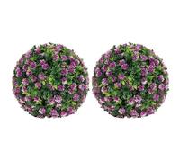 Boules topiaires artificielles - Boule de buis artificielle | Boules de buis artificielles à suspendre | Boules topiaires avec lampes solaires | Décorations à suspendre pour intérieur, jardin, balcon