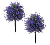 Boules topiaires artificielles en buis - Lavande - Plantes artificielles avec piquet pour décoration extérieure élégante