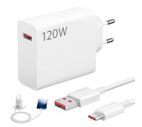 BOULESENM 120W Chargeur Charge Rapide, Chargeur 120w, Chargéur Rapide et 1M 6A Type C Cable Mi Turbo, pour 14 13 12 12t 12s Pro Lite Note K60 K50 12 11 Pro Plus