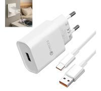 BOULESENM 18W Chargeur Rapide avec Câble Type C 1,5M,Chargeur USB-c Compatible Xiaomi Note9,Samsung,Oppo,Google,Motorola,Realme,HTC,Sony,Chargeur Type c, pour Honor Lite, Huawei Lite