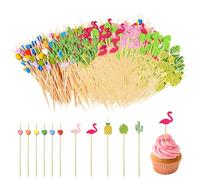 BOULESENM 200 PCS Pique Aperitif, Pic Cocktail Bois 12 cm Fruits Bâton,Cure Dent Decoratif Aperitif,Cocktail Cure Dent Decoratif,pour Boissons, Nourriture, Décorée Verre à Cocktail Fête D'anniversaire